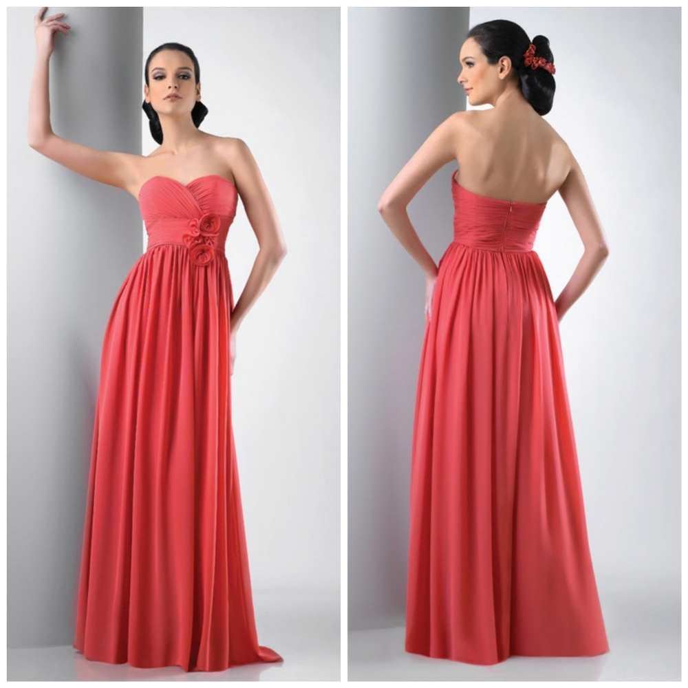 NWOT! Bari Jay Coral  Cocktail Dress / Floor Length Gown Style 103 Size 10.